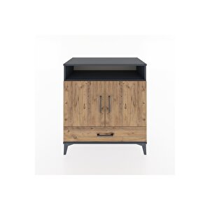 Hyperion Şifonyer 2 Raflı Tek Çekmeceli 2 Kapaklı 88x44x96 Antrasit-çam