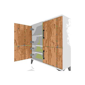 Arges Şifonyer 3 Raflı 4 Kapaklı 88x30x96 Aytaşı-çam