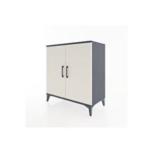 Hyperion Şifonyer 2 Raflı 2 Kapaklı 88x44x96 Antrasit-aytaşı