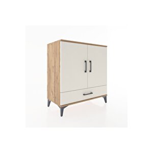 Hyperion Şifonyer 4 Raflı Tek Çekmeceli 2 Kapaklı 88x44x96 Çam-aytaşı