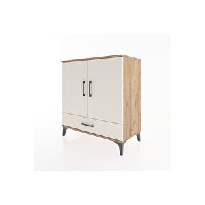 Hyperion Şifonyer 4 Raflı Tek Çekmeceli 2 Kapaklı 88x44x96 Çam-aytaşı