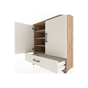 Hyperion Şifonyer 4 Raflı Tek Çekmeceli 2 Kapaklı 88x44x96 Çam-aytaşı