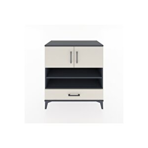 Hyperion Şifonyer 3 Raflı Tek Çekmeceli 2 Kapaklı 88x44x96 Antrasit-aytaşı