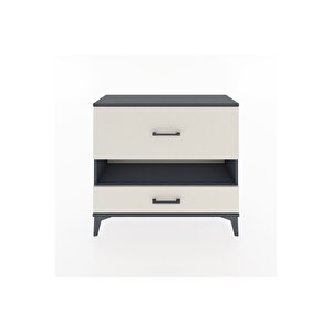 Arges Şifonyer Tek Raflı 2 Çekmeceli 88x30x80 Antrasit-aytaşı