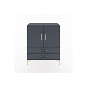 Arges Şifonyer 2 Raflı 2 Çekmeceli 2 Kapaklı 88x30x106 Antrasit-antrasit