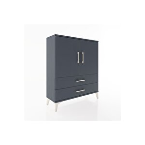 Arges Şifonyer 2 Raflı 2 Çekmeceli 2 Kapaklı 88x30x106 Antrasit-antrasit