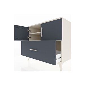 Kronos Şifonyer 2 Raflı Tek Çekmeceli 2 Kapaklı 88x59x80 Aytaşı-antrasit