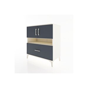 Hyperion Şifonyer 2 Raflı Tek Çekmeceli 2 Kapaklı 88x44x96 Aytaşı-antrasit