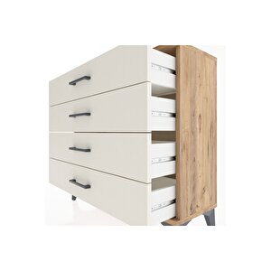 Arges Şifonyer 4 Çekmeceli 88x30x80 Çam-aytaşı
