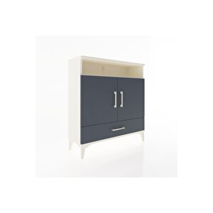 Arges Şifonyer 3 Raflı Tek Çekmeceli 2 Kapaklı 88x30x96 Aytaşı-antrasit