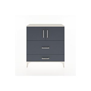 Arges Şifonyer 2 Raflı 2 Çekmeceli 2 Kapaklı 88x30x96 Aytaşı-antrasit