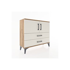 Arges Şifonyer 2 Raflı 2 Çekmeceli 2 Kapaklı 88x30x80 Çam-aytaşı