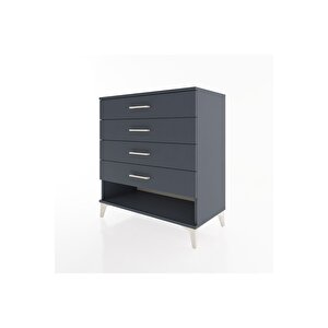Hyperion Şifonyer 4 Çekmeceli 88x44x96 Antrasit-antrasit