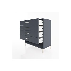 Hyperion Şifonyer 4 Çekmeceli 88x44x96 Antrasit-antrasit