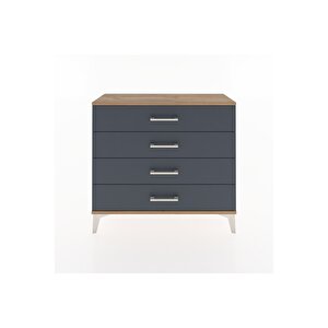 Arges Şifonyer 4 Çekmeceli 88x30x80 Çam-antrasit