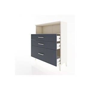 Arges Şifonyer Tek Raflı 3 Çekmeceli 88x30x106 Aytaşı-antrasit