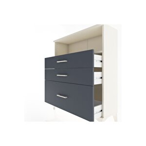 Arges Şifonyer Tek Raflı 3 Çekmeceli 88x30x106 Aytaşı-antrasit