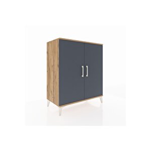 Hyperion Şifonyer 2 Raflı 2 Kapaklı 88x44x106 Çam-antrasit