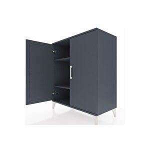 Hyperion Şifonyer 2 Raflı 2 Kapaklı 88x44x106 Antrasit-antrasit