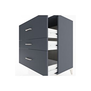 Hyperion Şifonyer 3 Çekmeceli 88x44x96 Antrasit-antrasit