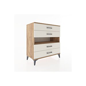 Hyperion Şifonyer Tek Raflı 4 Çekmeceli 88x44x96 Çam-aytaşı