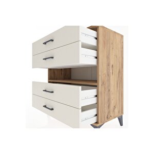 Hyperion Şifonyer Tek Raflı 4 Çekmeceli 88x44x96 Çam-aytaşı