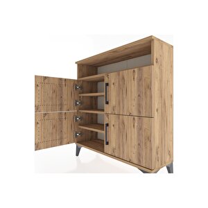 Arges Şifonyer 4 Raflı 4 Kapaklı 88x30x96 Çam-çam