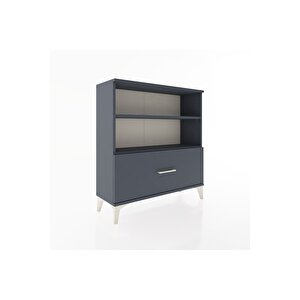 Arges Şifonyer 2 Raflı Tek Çekmeceli 88x30x96 Antrasit-antrasit