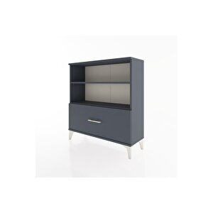 Arges Şifonyer 2 Raflı Tek Çekmeceli 88x30x96 Antrasit-antrasit