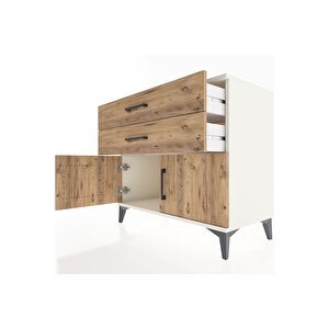 Hyperion Şifonyer 2 Çekmeceli 2 Kapaklı 88x44x80 Aytaşı-çam