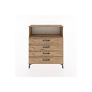 Arges Şifonyer Tek Raflı 4 Çekmeceli 88x30x106 Çam-çam