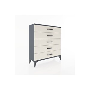 Arges Şifonyer 5 Çekmeceli 88x30x96 Antrasit-aytaşı