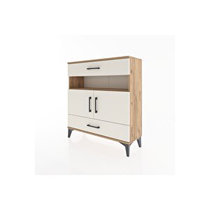 Arges Şifonyer 3 Raflı 2 Çekmeceli 2 Kapaklı 88x30x96 Çam-aytaşı