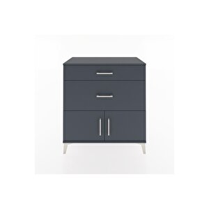 Hyperion Şifonyer 2 Çekmeceli 2 Kapaklı 88x44x96 Antrasit-antrasit