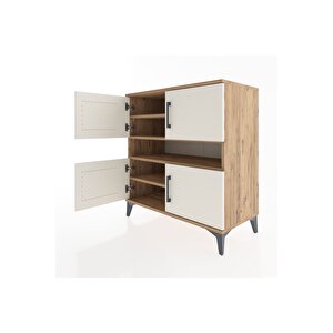 Hyperion Şifonyer 5 Raflı 4 Kapaklı 88x44x96 Çam-aytaşı