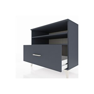 Kronos Şifonyer 2 Raflı Tek Çekmeceli 88x59x80 Antrasit-antrasit