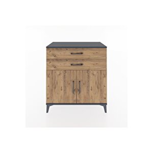 Hyperion Şifonyer 2 Raflı 2 Çekmeceli 2 Kapaklı 88x44x96 Antrasit-çam