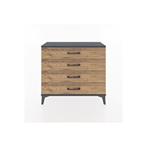 Arges Şifonyer 4 Çekmeceli 88x30x80 Antrasit-çam