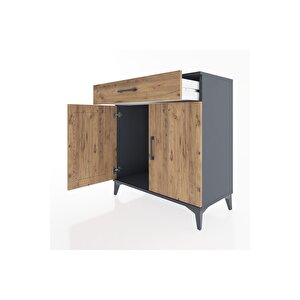 Hyperion Şifonyer Tek Çekmeceli 2 Kapaklı 88x44x96 Antrasit-çam