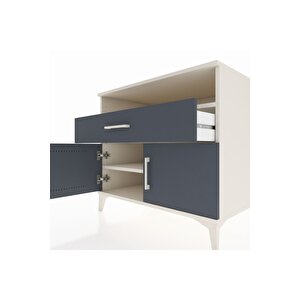 Kronos Şifonyer 2 Raflı Tek Çekmeceli 2 Kapaklı 88x59x80 Aytaşı-antrasit