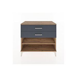 Hyperion Şifonyer Tek Raflı 2 Çekmeceli 88x44x80 Çam-antrasit