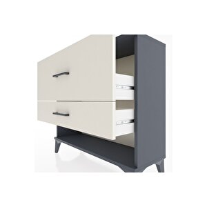 Arges Şifonyer 2 Çekmeceli 88x30x80 Antrasit-aytaşı
