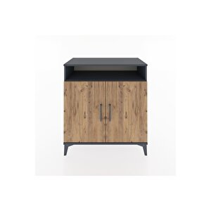 Hyperion Şifonyer 4 Raflı 2 Kapaklı 88x44x96 Antrasit-çam