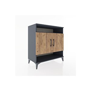 Hyperion Şifonyer 2 Raflı 2 Kapaklı 88x44x96 Antrasit-çam