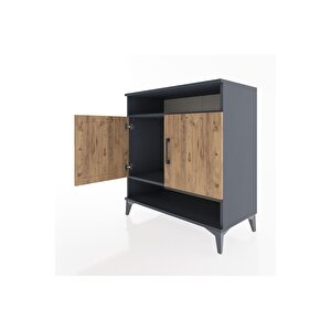 Hyperion Şifonyer 2 Raflı 2 Kapaklı 88x44x96 Antrasit-çam