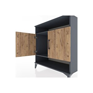 Hyperion Şifonyer 2 Raflı 2 Kapaklı 88x44x96 Antrasit-çam