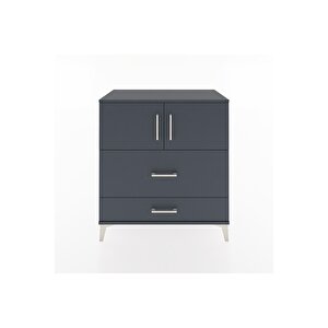 Hyperion Şifonyer Tek Raflı 2 Çekmeceli 2 Kapaklı 88x44x96 Antrasit-antrasit