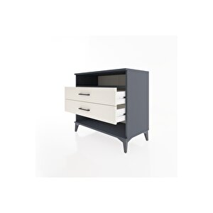 Hyperion Şifonyer Tek Raflı 2 Çekmeceli 88x44x80 Antrasit-aytaşı