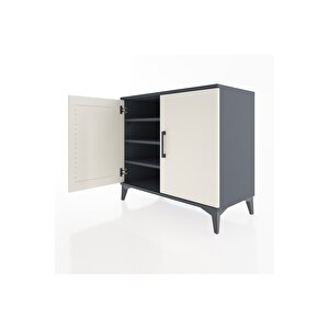 Hyperion Şifonyer 3 Raflı 2 Kapaklı 88x44x80 Antrasit-aytaşı