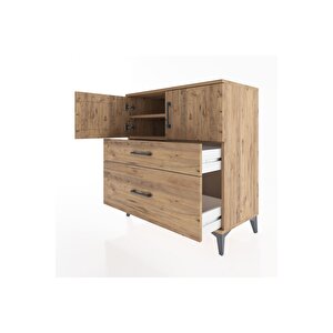 Hyperion Şifonyer 2 Raflı 2 Çekmeceli 2 Kapaklı 88x44x96 Çam-çam